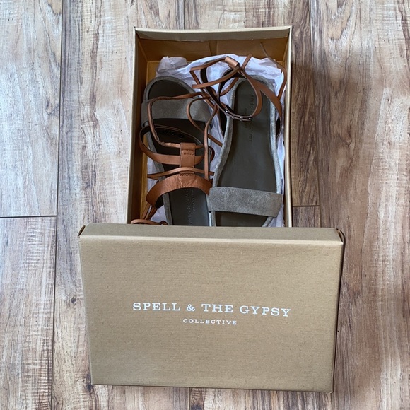 Spell & The Gypsy olive wrap sandal - Picture 3 of 4